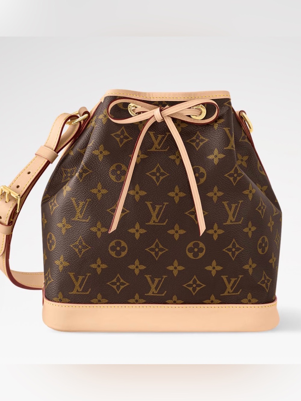 Louis Vuitton Monogram Canvas Bucket Bag with Natural Trim Petite Noe